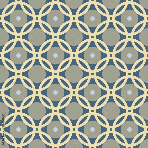 Фотография A repeating seamless geometric pattern of interlocking circles and lines