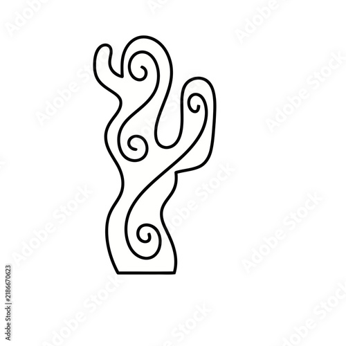 Stylized Cactus Outline