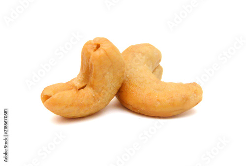 Cashew nuts on white background 