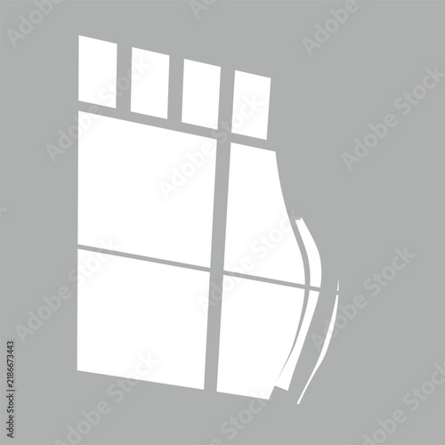 Window shadow overlay, natural sunlight effect with geometric frame pattern for interior design and lifestyle graphic projects.