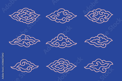 megamendung cloud motif design illustration