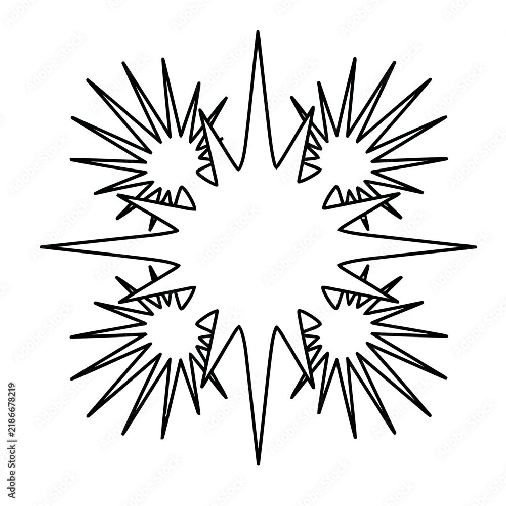 Fototapeta premium Abstract starburst shape with sharp points
