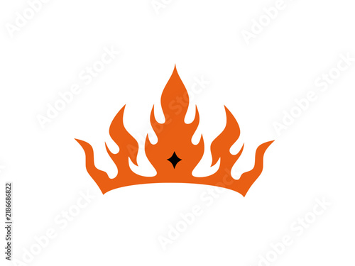 Original neat vector gradient fire crown logo
