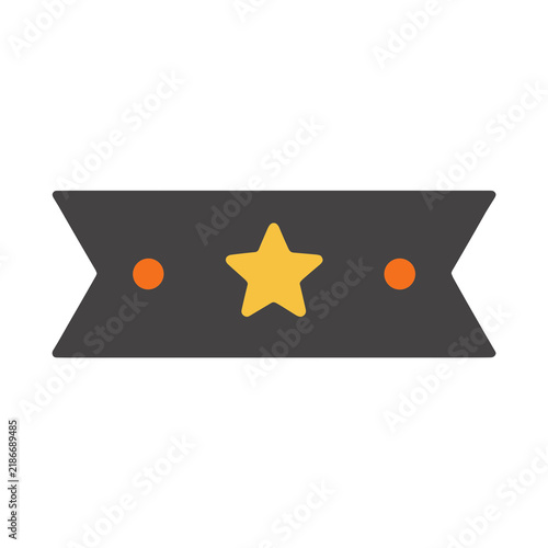 Star and dots on a ribbon