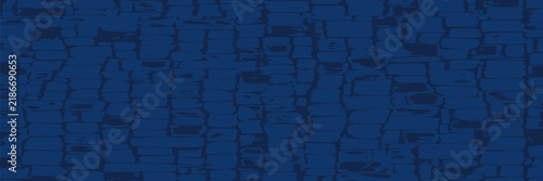 Fotografía Blue Brick Wall Background With Textured Stone Pattern for Urban and Industrial Design