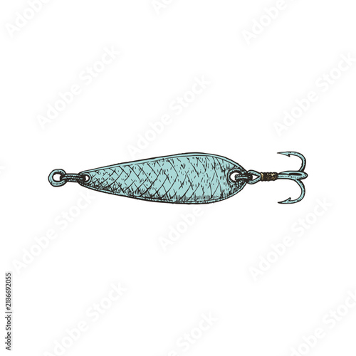 Scaled Texture Fishing Spoon Lure Hand Drawn