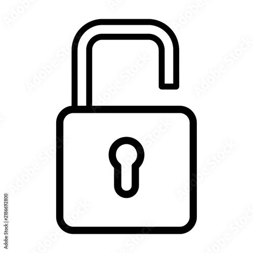 Simple black and white padlock icon