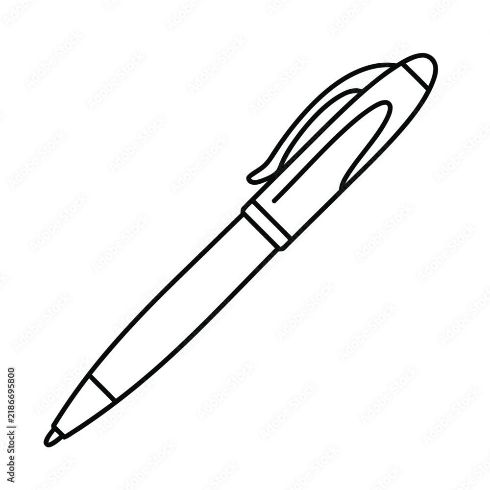 Obraz premium Outline of a ballpoint pen