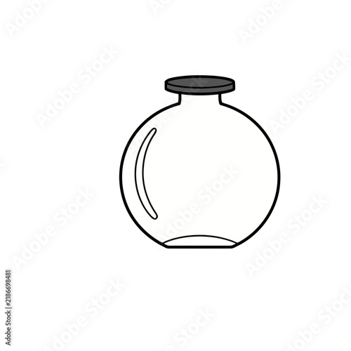 Round glass jar with lid
