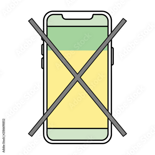 Smartphone with prohibition symbol
