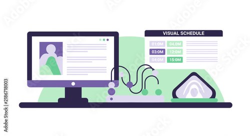 Digital Visual Schedule and Workflow Management Flat Vector Illustration for Productivity and UI Design