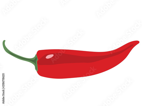 Red chili pepper in a cartoon line-art style