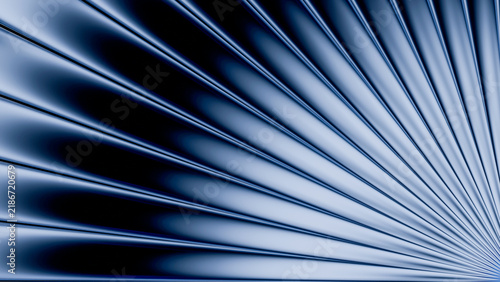 Abstract Navy Blue Metallic Diagonal Fan Stripe Background 3D Render