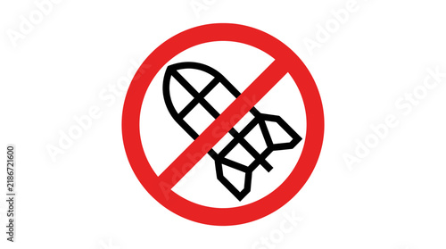 A black and white icon of a rocket crossed out with a red prohibition sign.
