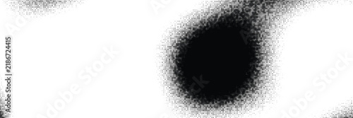 Grainy spray paint texture, black airbrush gradient on white background, abstract stippled noise vector, urban street art element