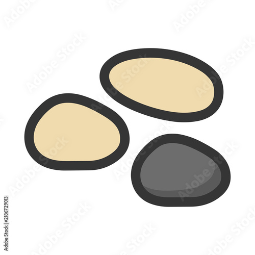 Three smooth stones isolated on transparent background