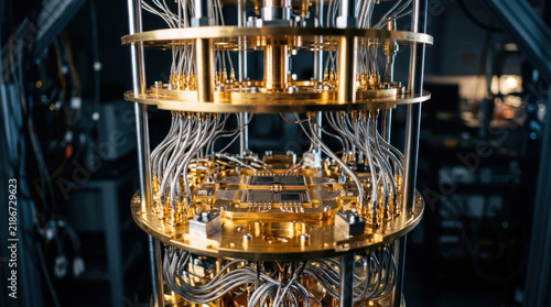 Obraz na płótnie Quantum computer processor dilution refrigerator hardware technology