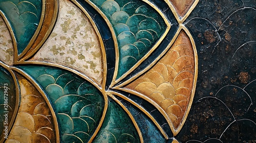 Intricate decorative mosaic panel