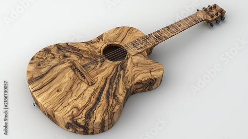 Intricate wood grain acoustic guitar