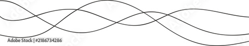 Flowing Intersecting Wavy Lines Abstract Minimalist Decorative Divider Element.eps