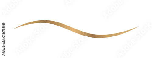 Golden Smooth Wavy Line, Elegant Flowing Curve Divider, Luxury Decorative Swoosh Stroke for Borders, Invitations, Branding and Graphic Design.eps