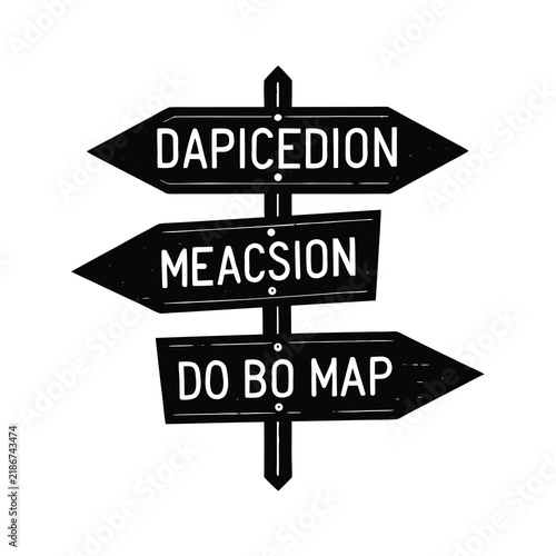 Wooden directional signpost with multiple arrows vector illustration for route and path choices