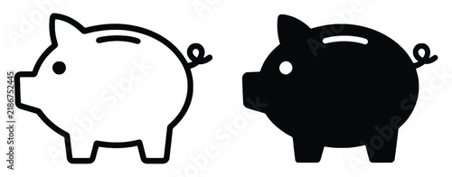 Piggy bank money saving symbol for personal finance, financial planning, budgeting, investment and wealth management vector illustration