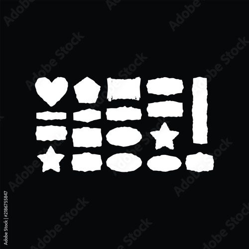 Minimalist Abstract Geometric White Shapes Set 
