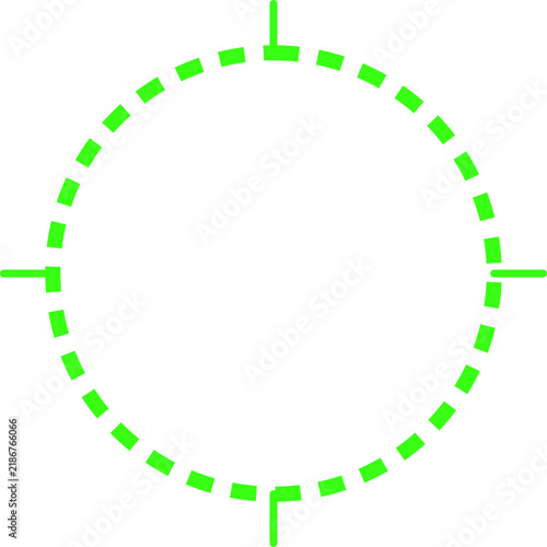 Bild auf Leinwand Cyberpunk style neon green circular electric spark frame for futuristic user int