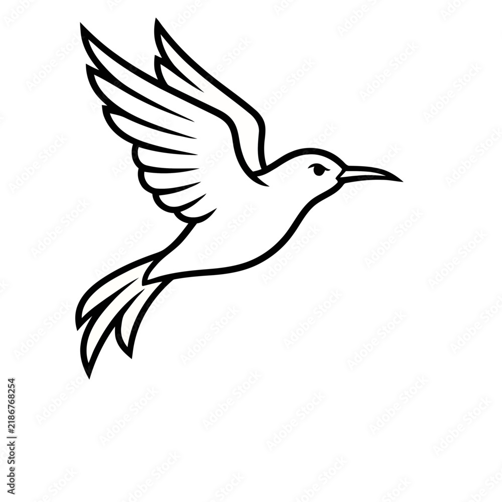Fototapeta premium Stylized bird in flight