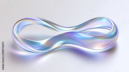 Abstract Shiny Infinity Loop Design in Soft Pastel Colors for Modern Backgrounds and Creative Projects