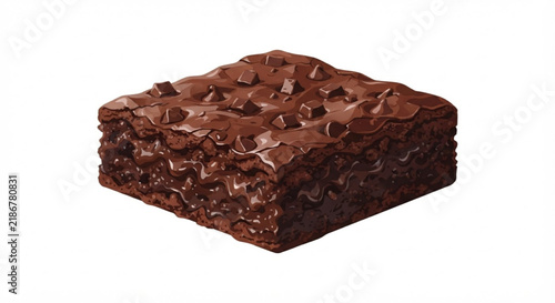 Brownie vector slice with chocolate chips