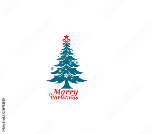 christmas tree vector logotype