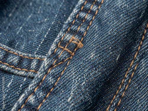 close up of jeans fabric
