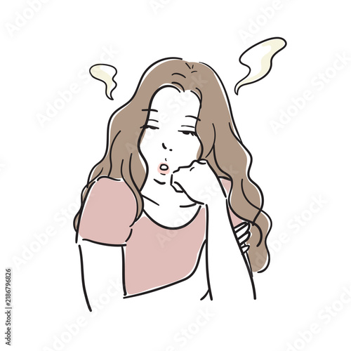 ぼーっとしてやる気の起こらない女性　