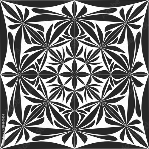 Canvas Print symetric floral pattern