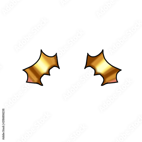 Pair of Golden Hair Pins Hair Accessories Illustration Isolated on Transparent Background