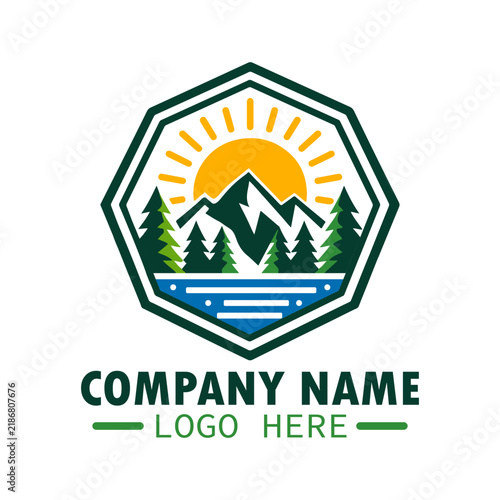Company Logo Here Colorfil Vector Style.