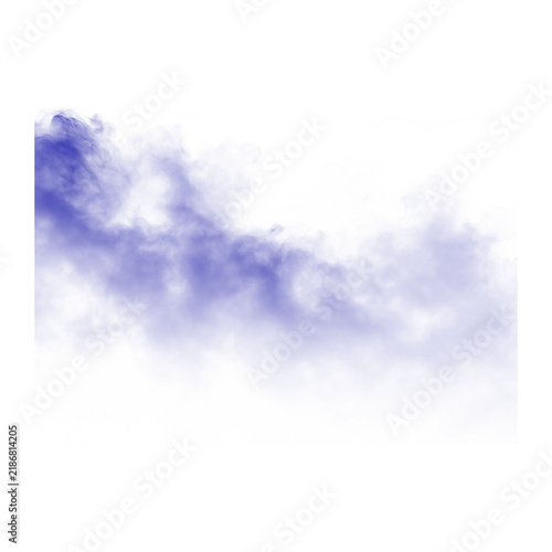 Abstract purple smoke cloud isolated on white background for design overlays