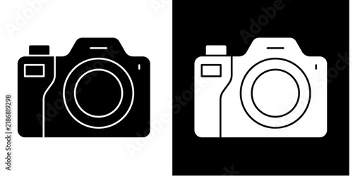 Fotografie Dslr Camera Icon Set White Style Collection