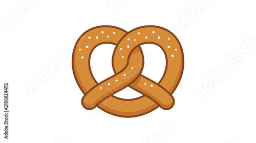 Soft Baked Salted Twisted Pretzel Icon for Bakery and Snack Food Menus