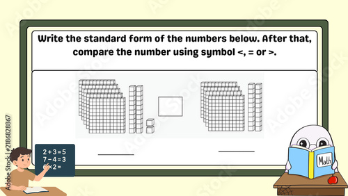 Fotografie Engaging educational illustration demonstrating standard form number conversion