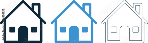 Simple house icons with different styles