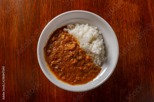 Curry Rice (true overhead view)