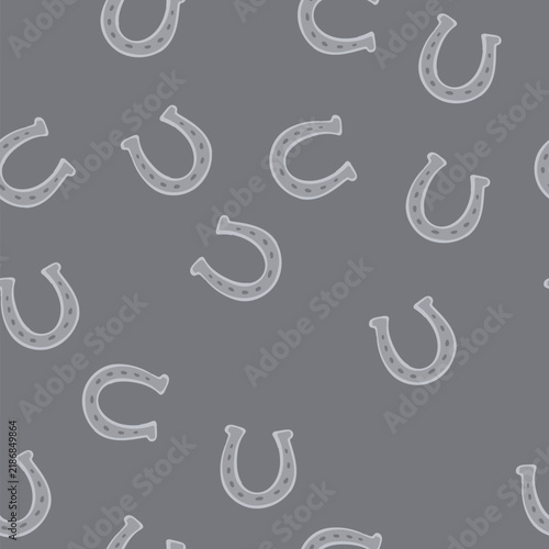 pattern lucky horseshoe cartoon. clover western, howdy engraving, chance logotype lucky horseshoe sign. seamless vector illustration