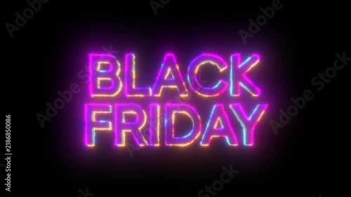 Black Friday Glowing Title Animation HD On Alpha