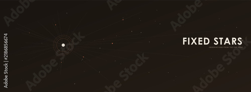 Obraz na plátne Minimal space graphic with central star and orbital lines
