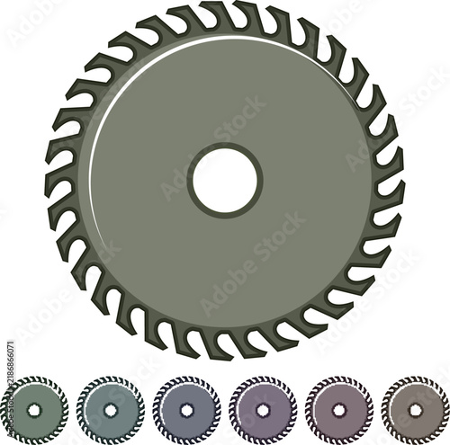 Bild auf Leinwand teeth circular saw blade cartoon