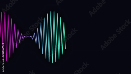 Colorful audio spectrum sound wave abstract motion background with glowing neon equalizer bars