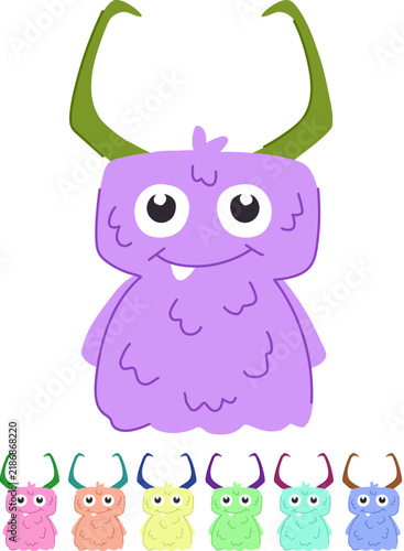 Принти на полотні fiend monster with horns cartoon